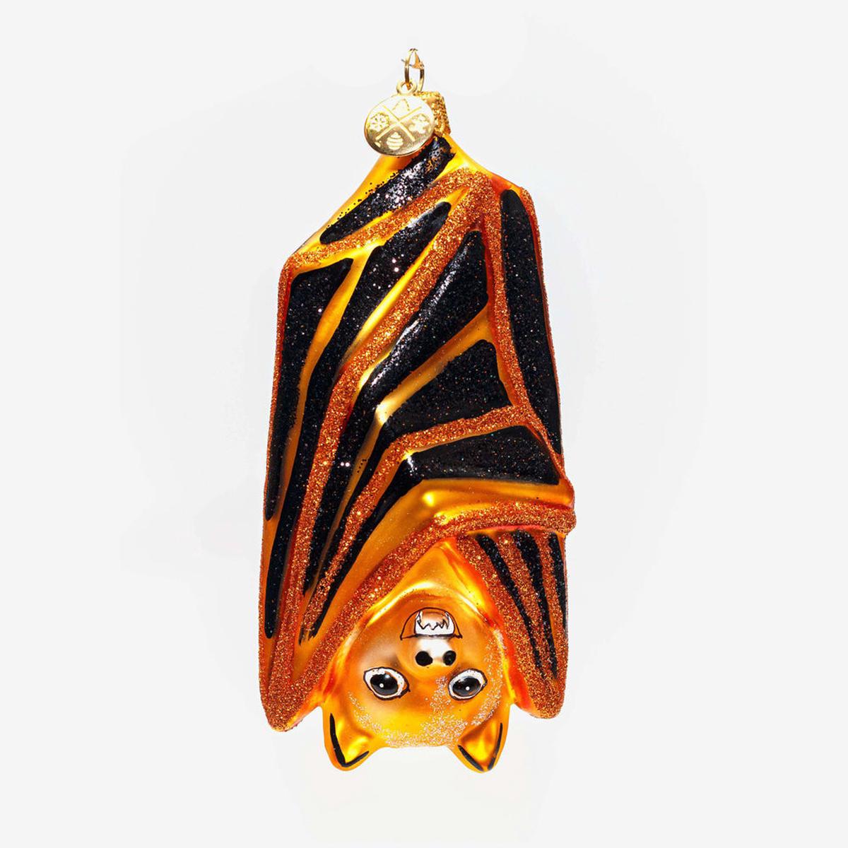 Black/Orange Hanging Bat Ornament