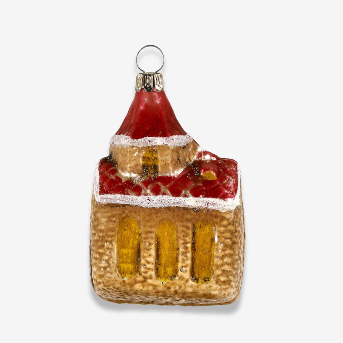 Church with Red Roof Ornament