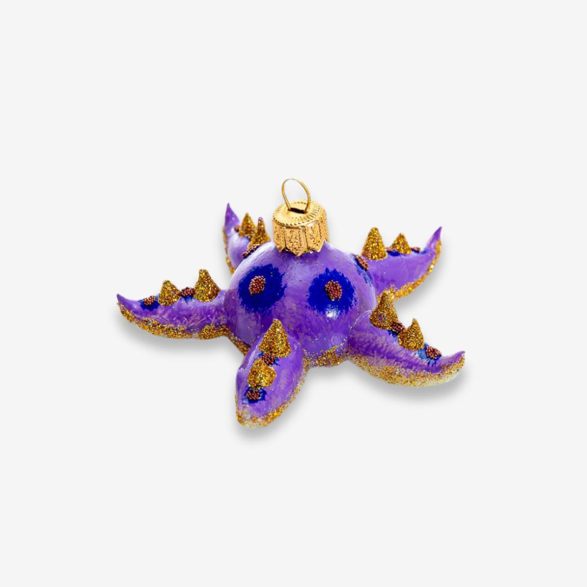 Purple & Gold Starfish Ornament
