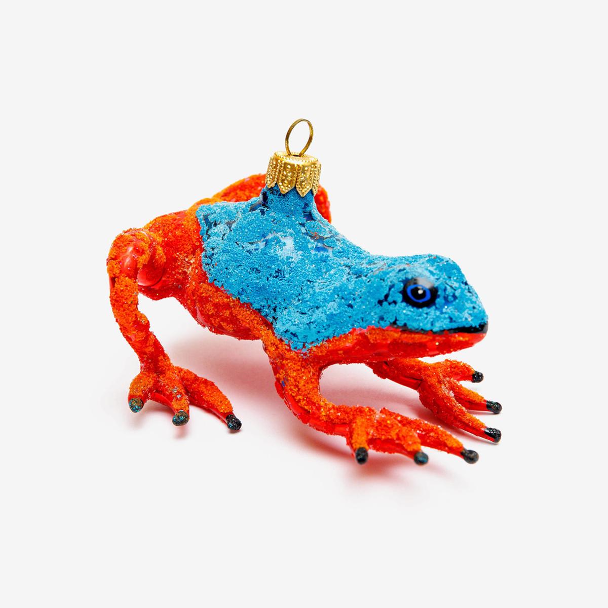 Red & Blue Spotted Frog Ornament