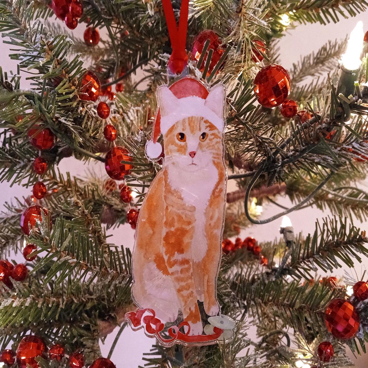 Ribbon Kitty Ornament