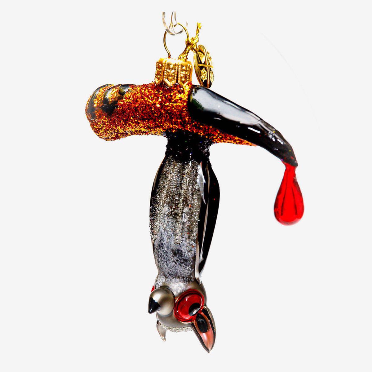 Small Hanging Bat on Stem Ornament