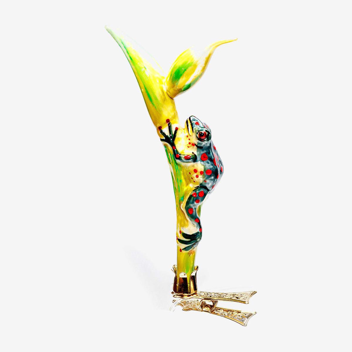 Frog on Leaf Clip-On Ornament