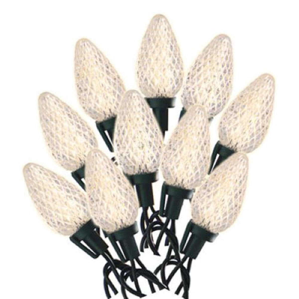 Holiday Wonderland 47662-88A Holiday LED 25-Light C9 Warm White Faceted Bulb Set - Quantity of 6