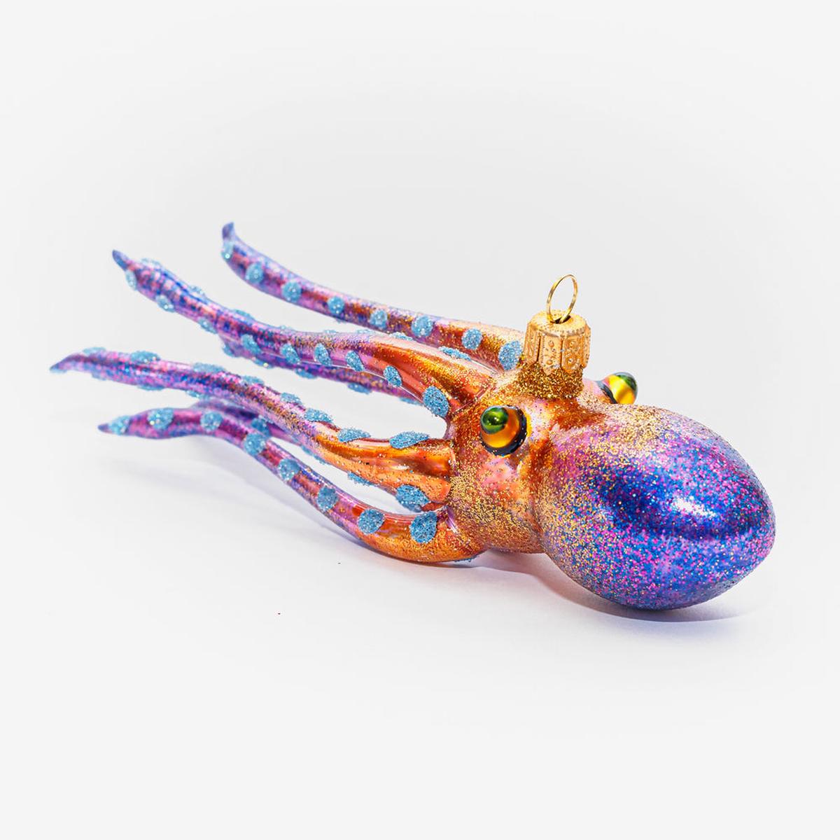 Purple & Brown Squid Ornament