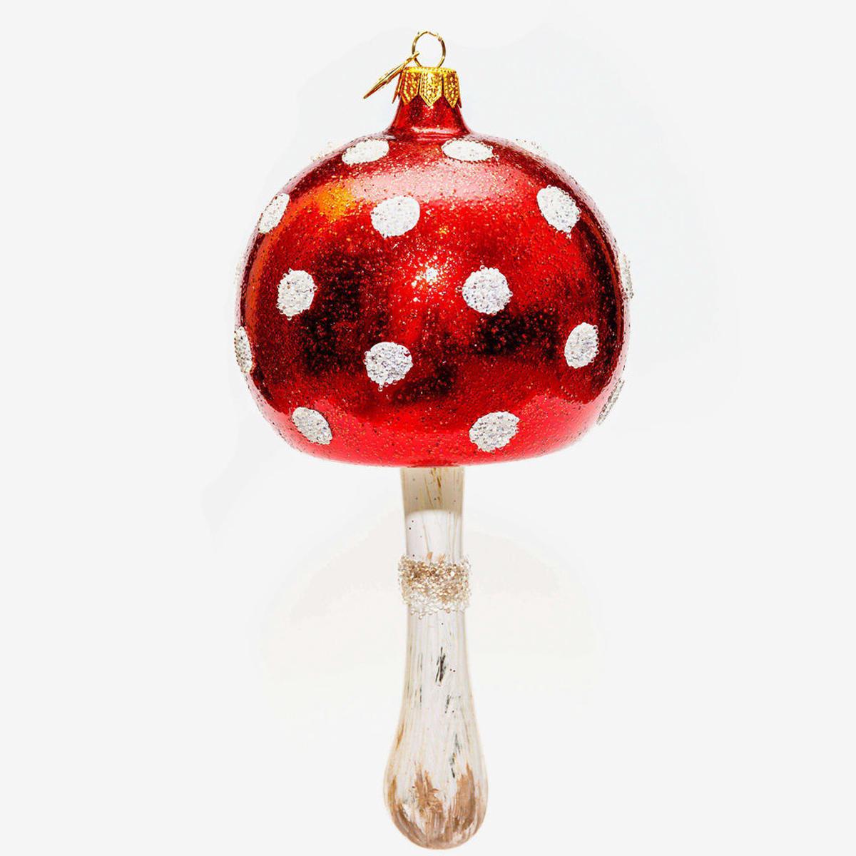 Red Glitter Toadstool Ornament