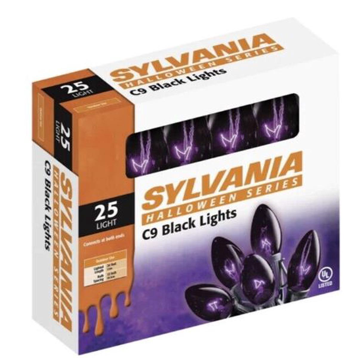Sylvania V32528 25-Count C9 Transparent Purple Halloween Light Set 8211 Quantity of 8
