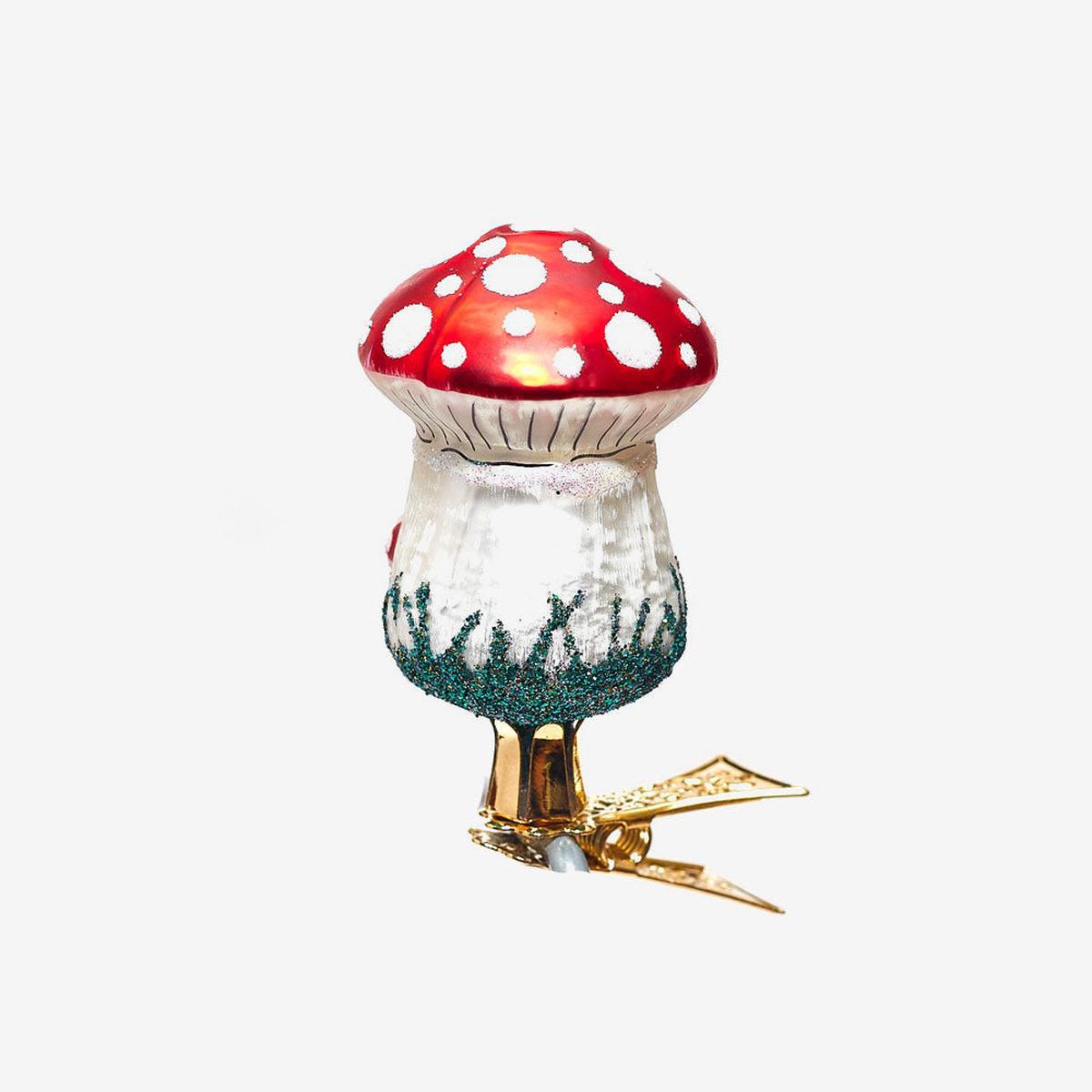 Toadstool with Face Clip-On Ornament
