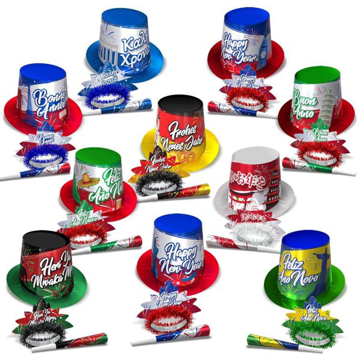 100 Happy New Year's Eve Party Kits - 100 NYE Party Kits: Around the World