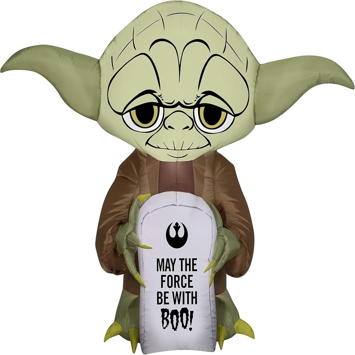 3' Airblown Yoda with Tombstone Halloween Inflatable