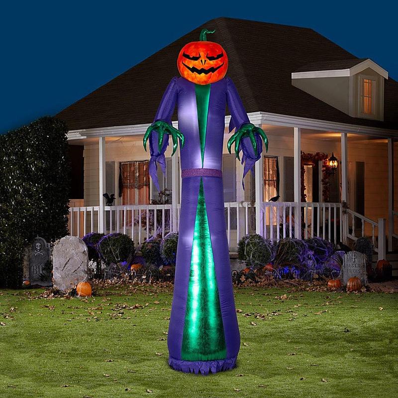 7' Airblown Inflatable Projection Fire & Ice Jack-O'-Reaper by Gemmy