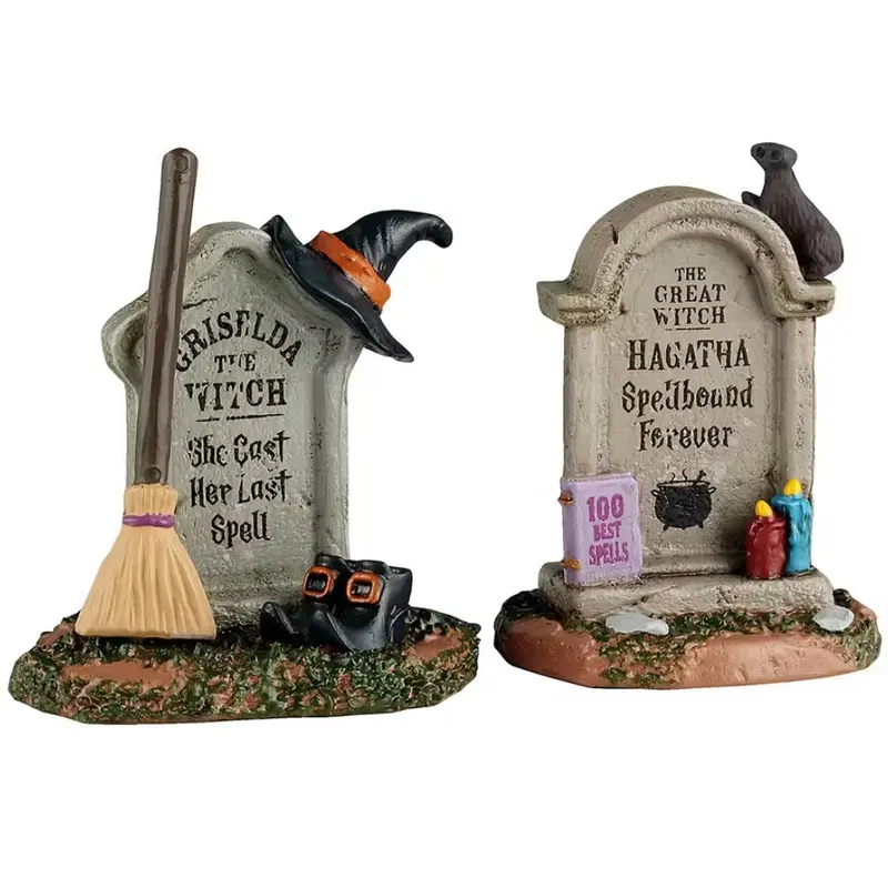 NEW 2025 Lemax Spooky Town Witch Tombstones, Set of 2 #54445