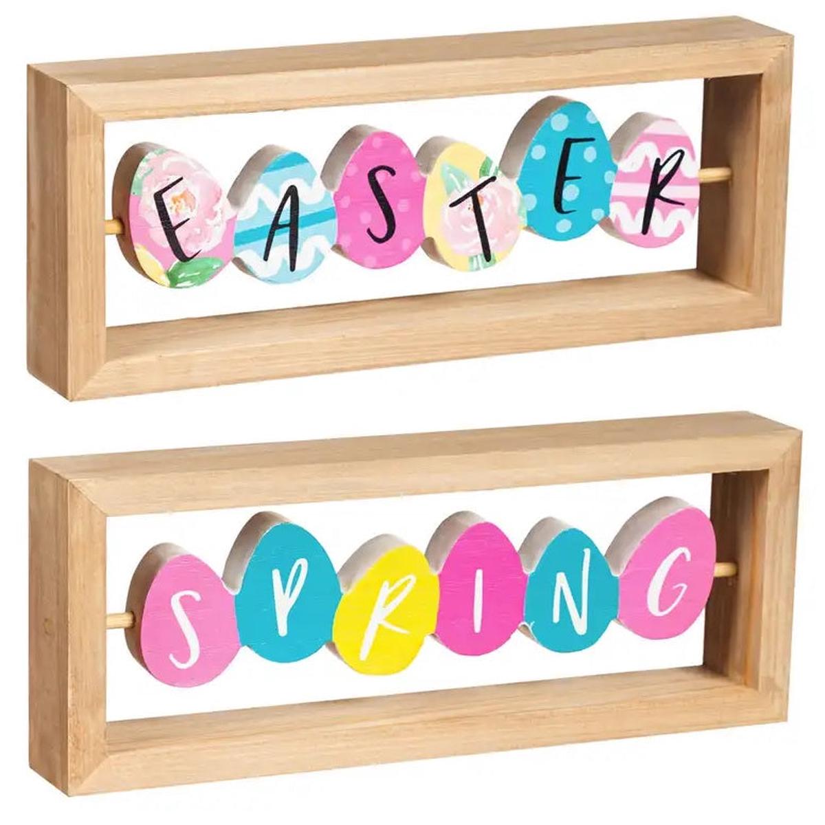 Wood Easter Egg Table Dcor