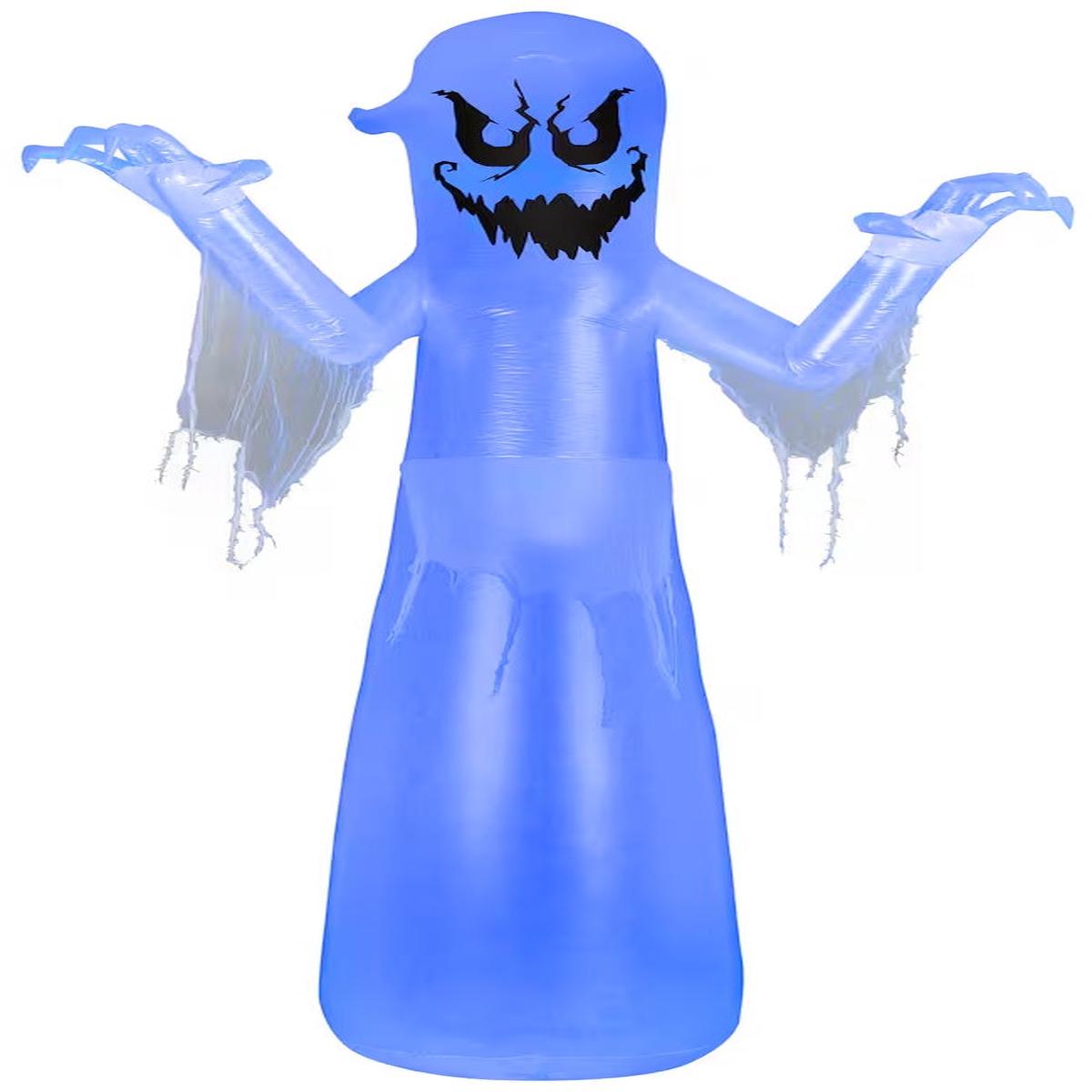 12' Airblown Spooky Short Circuit Ghost Halloween Inflatable with Flickering LED Lights