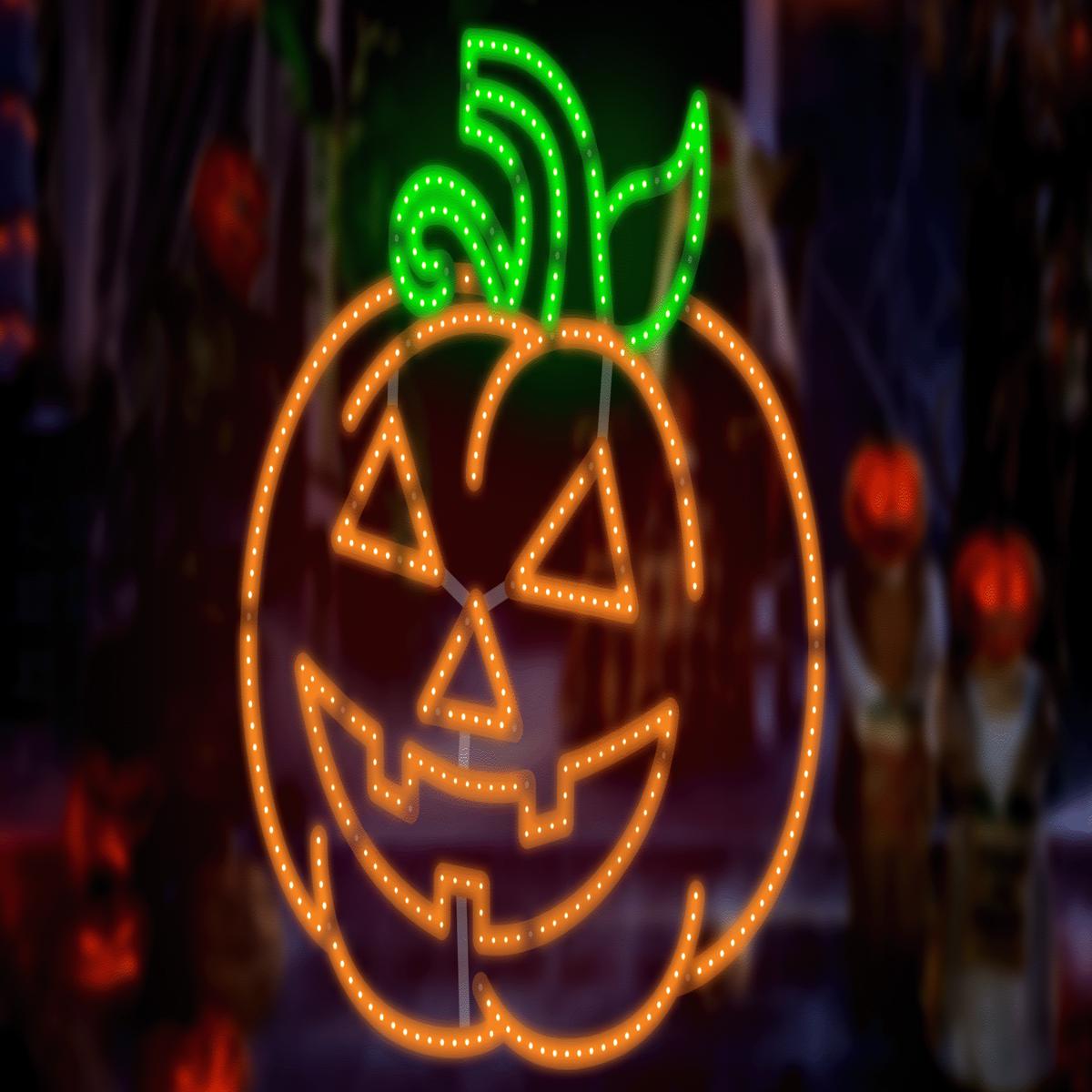 16" Hi-Vibrant LED Jack-O-Lantern Halloween Decoration