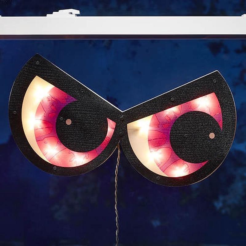 20" Lighted Purple Shimmering Eyes Decoration