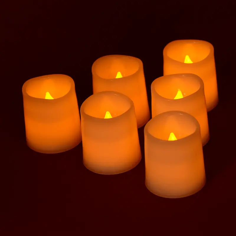 6-Pack of LED Votive Tea Lights- White Base