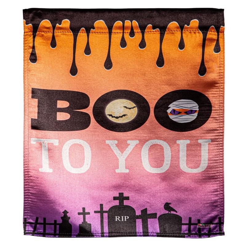 Boo To You Lustre Garden Flag