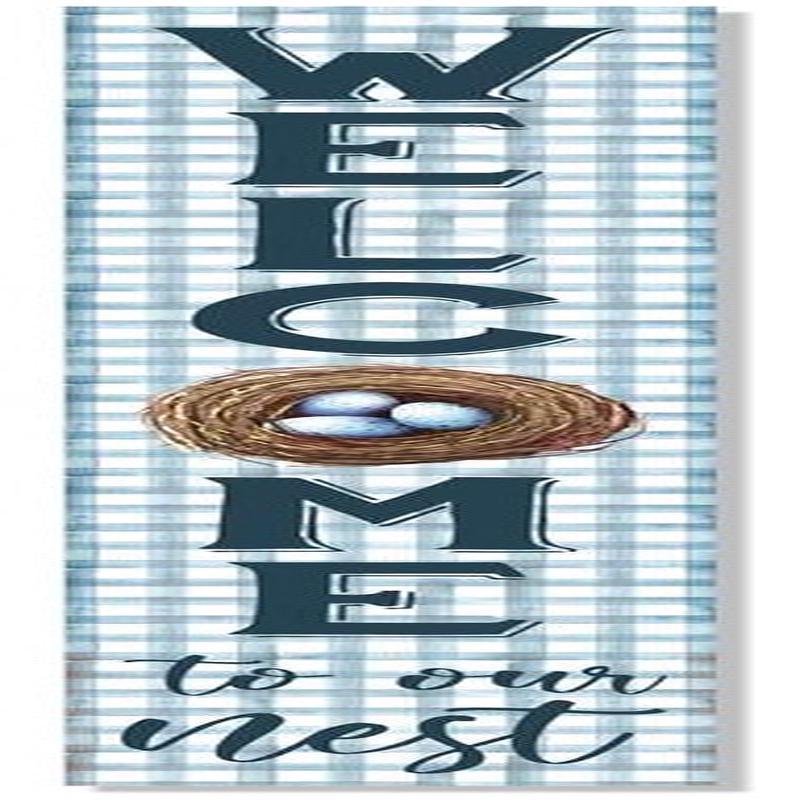 Outdoor Welcome Sign - Welcome to Our Nest - Vertical Porch Board