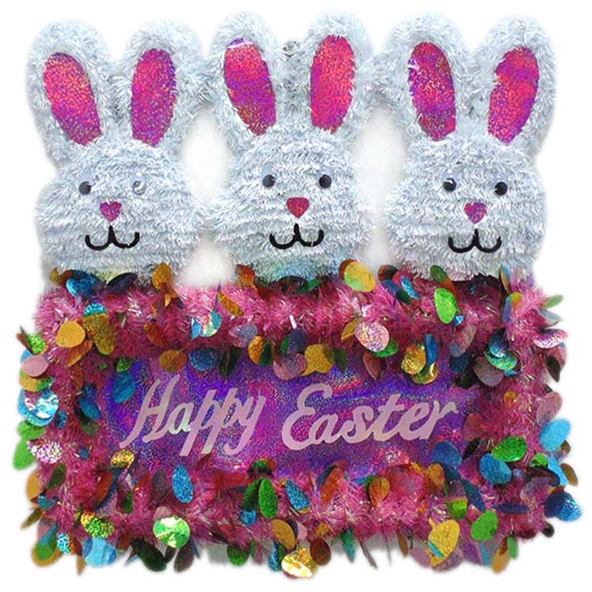 Tinsel Easter Bunny Wreath