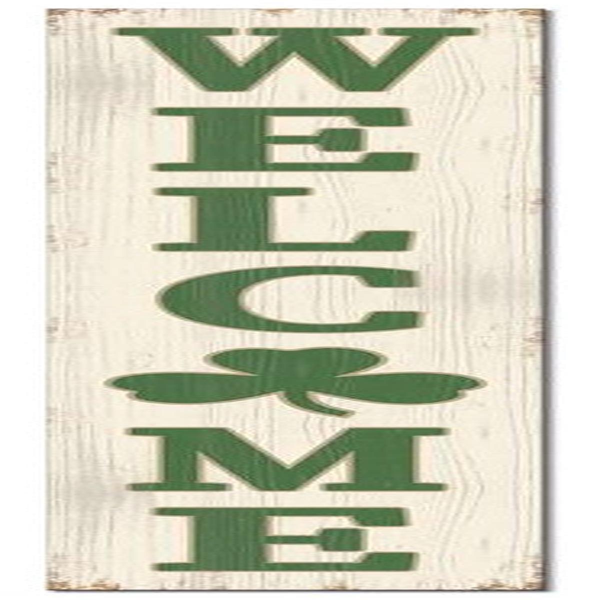 Outdoor Welcome Sign with Shamrock Vertical Porch Board