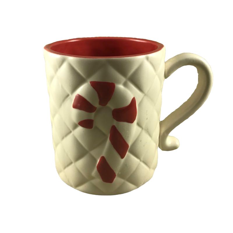 Quilted Cloth With Candy Cane And Coaster Lid Mug Bonnie Lynn