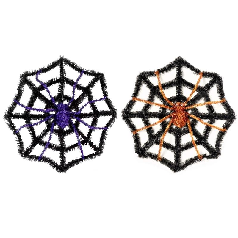 2D Tinsel Halloween Web Wreath