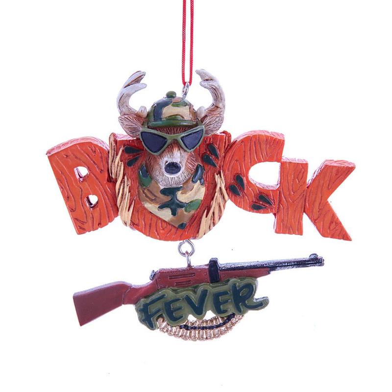 3.375"RESIN BUCK FEVER HANGING ORNAMENT