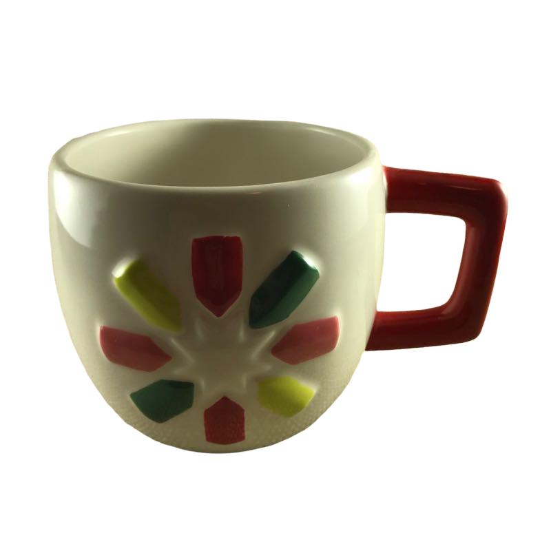 Colorful Snowflakes With Red Rectangular Handle Mug Target