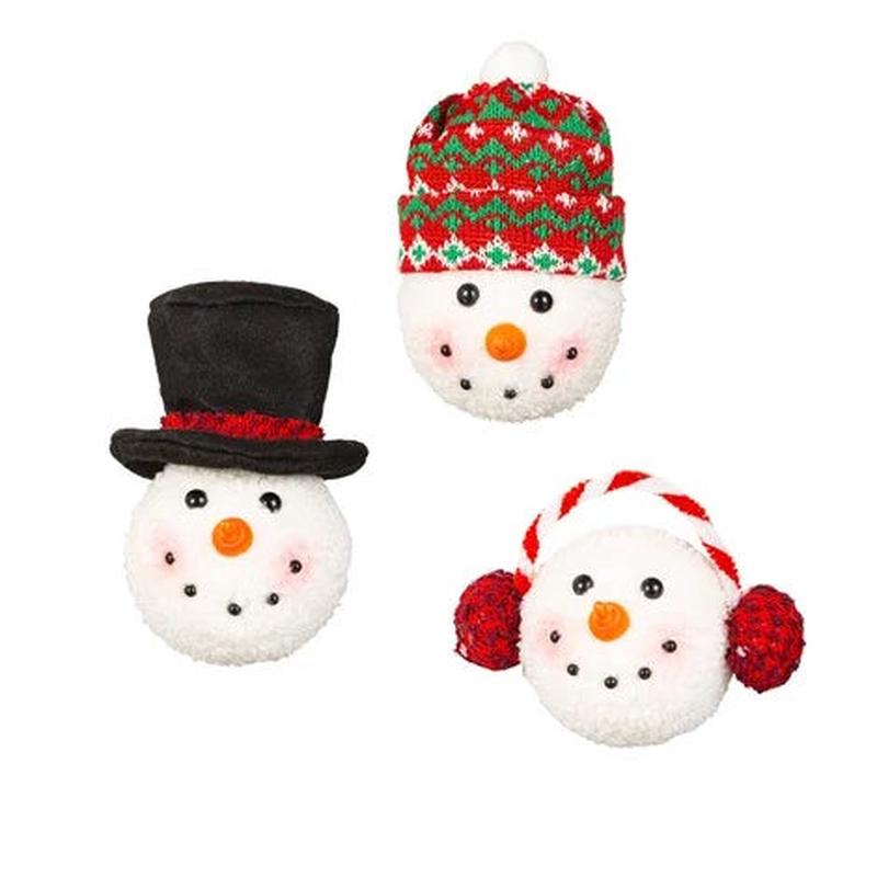 5.5" Fabric Snowman Face Ornament