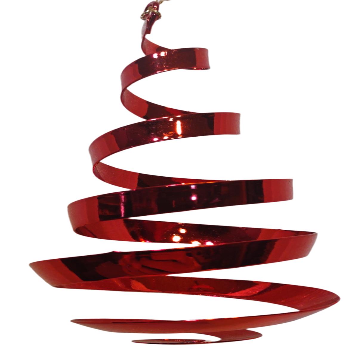 Acrylic Red Swirl Ornament 5"