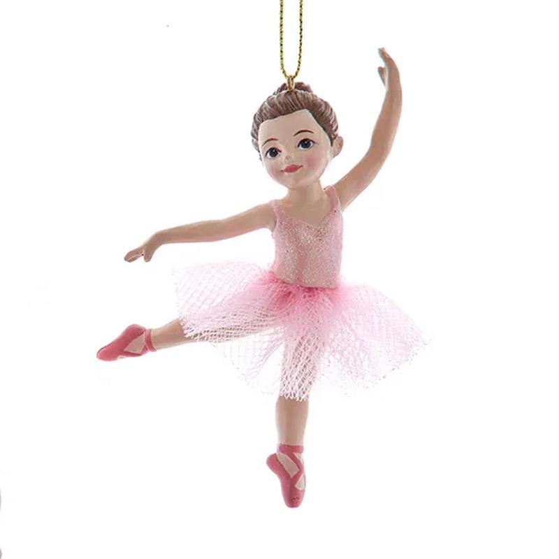 Ballerina Ornament In Pink - Brunette