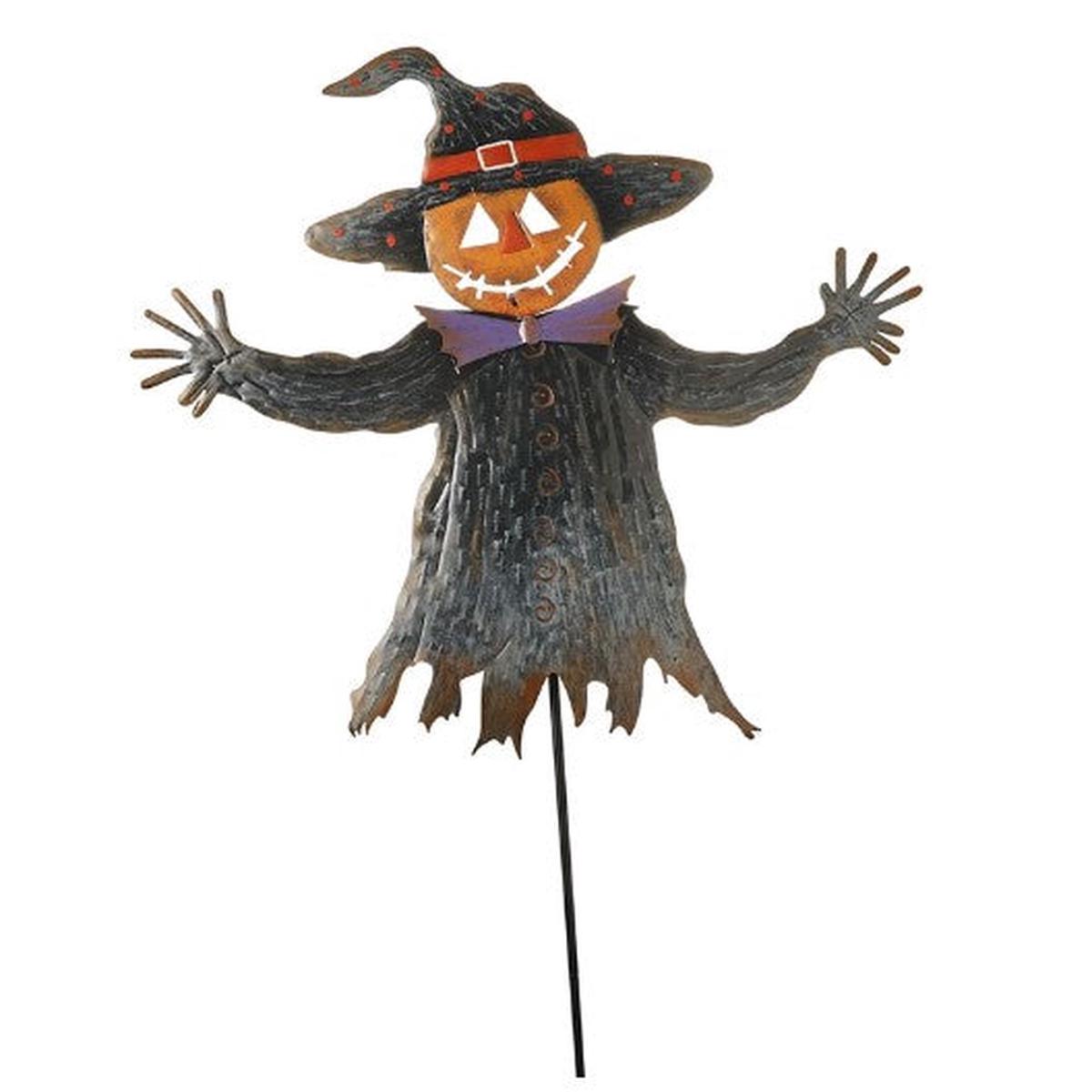 Black Metal Pumpkin Witch Stake | XEN067