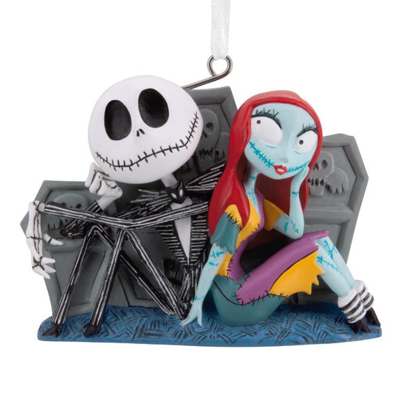 Tim Burton's The Nightmare Before Christmas Jack Skellington and Sally Sitting By Graves Ornament