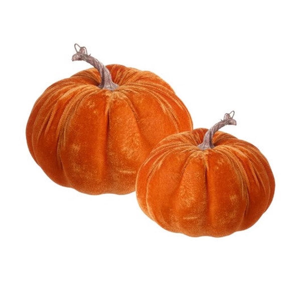 Velvet Pumpkin Set Of 2 - 20cm and 16cm | KAA020C