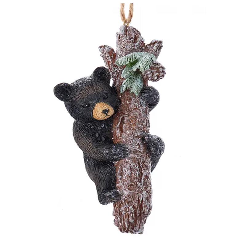 Black Bear on Tree Branch Ornament