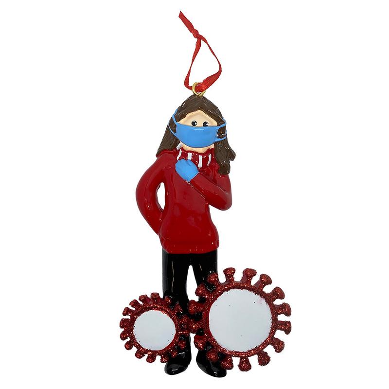 Woman Wearing Mask Ornament