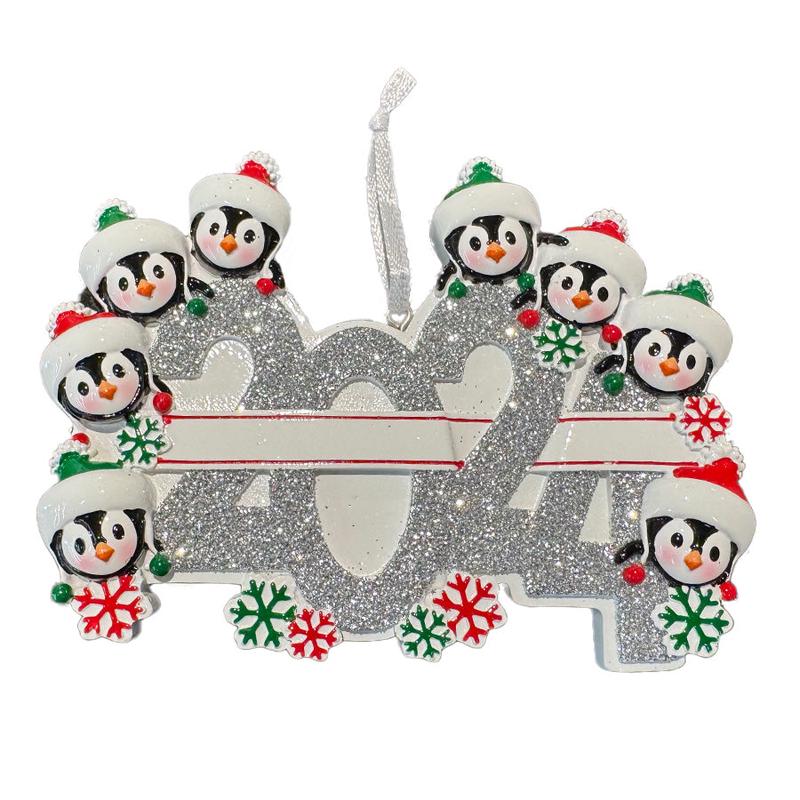 2024 Penguin Family of 8 Ornament
