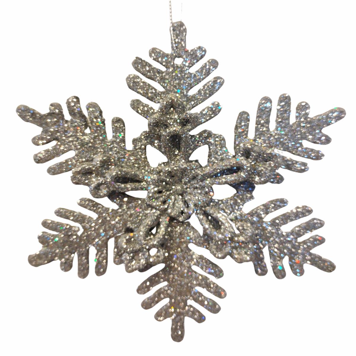 Acrylic Silver Snowflake Ornament 6"