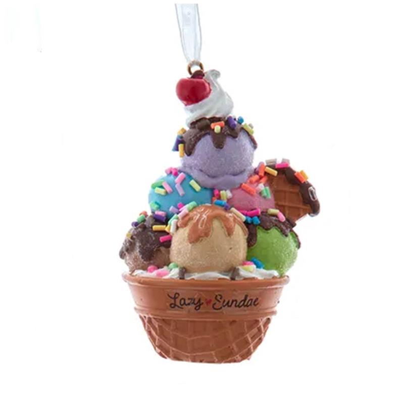 Waffle Cone Lazy Sundae Ornament