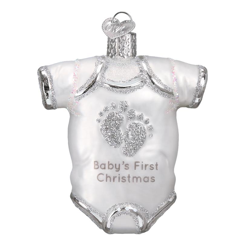White, Baby Onesie Ornament - Old World Christmas