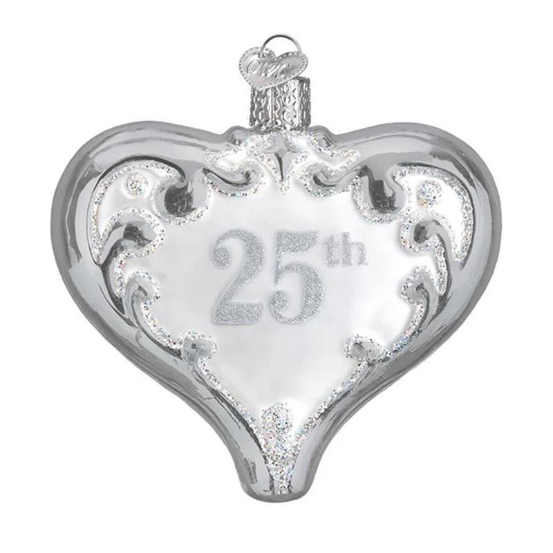 25th Anniversary Heart Ornament - Old World Christmas