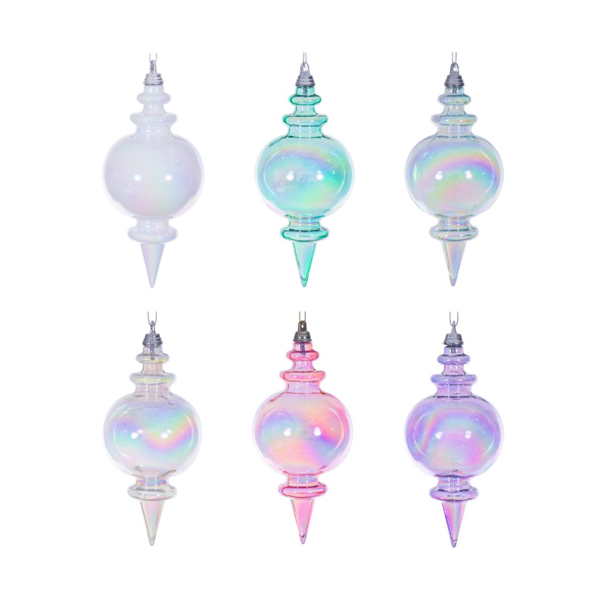5" Iridescent Finial Christmas Ornaments  3 Pack  Various Colors by Vickerman