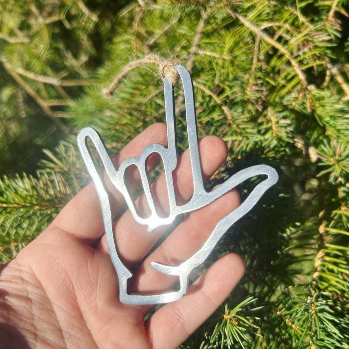 ASL I Love You Ornament