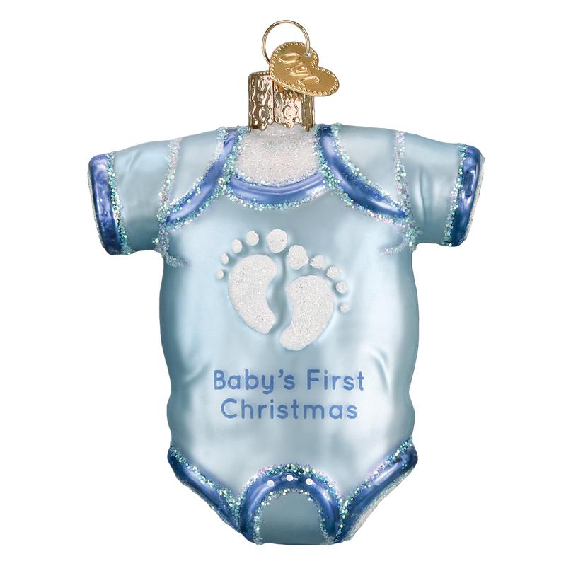 Baby Onesie Ornament Blue - Old World Christmas