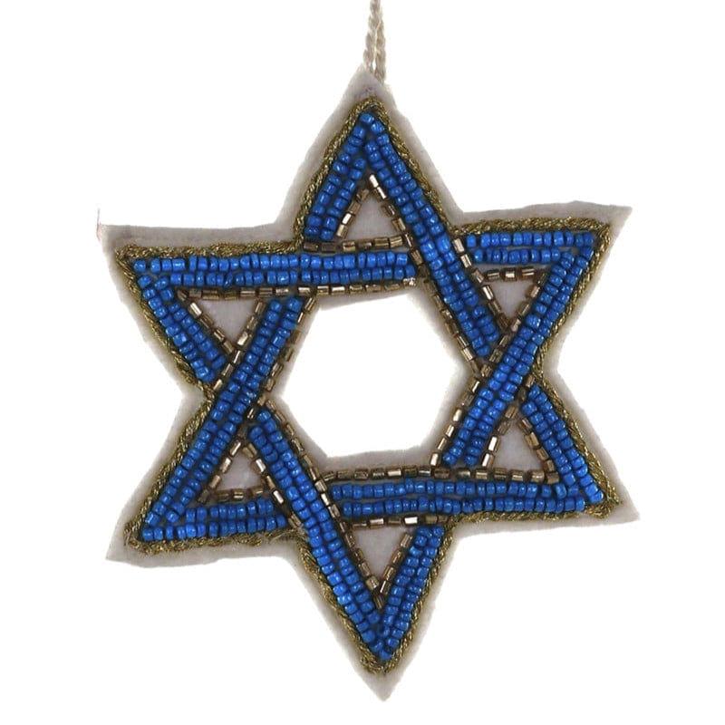 BEADED STAR OF DAVID ORNAMENT