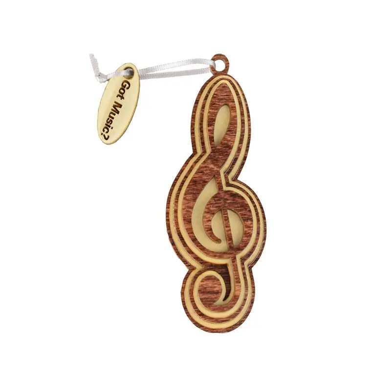 'Got Music?' Treble Clef Wooden Ornament