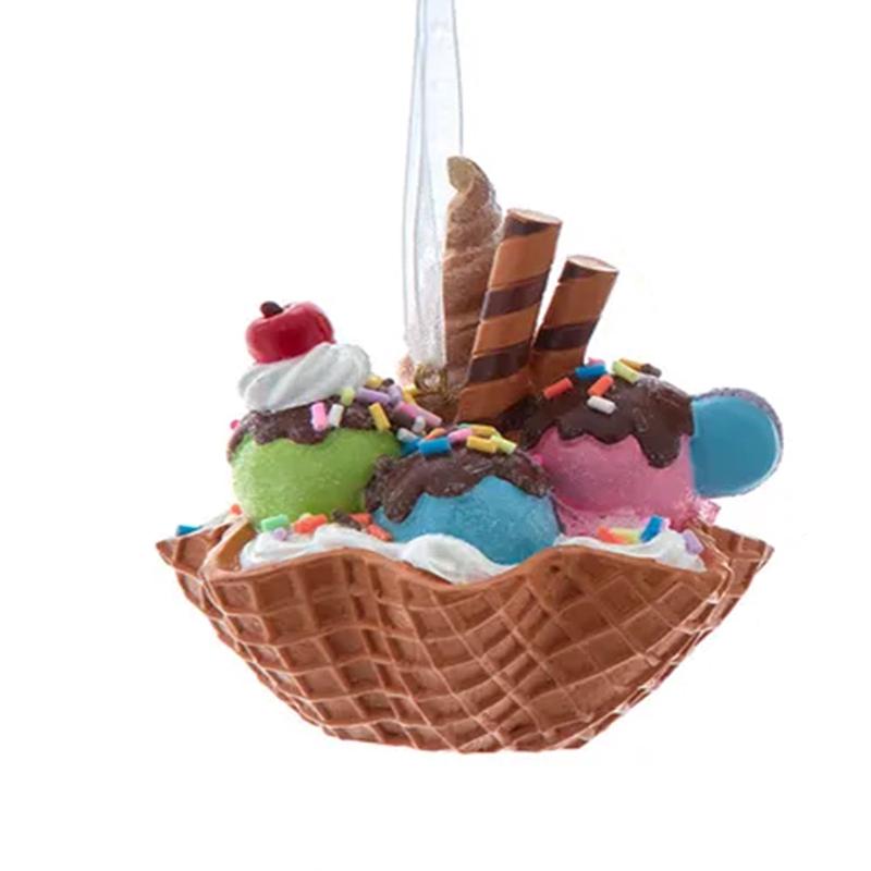 Waffle Cone Sundae Ornament