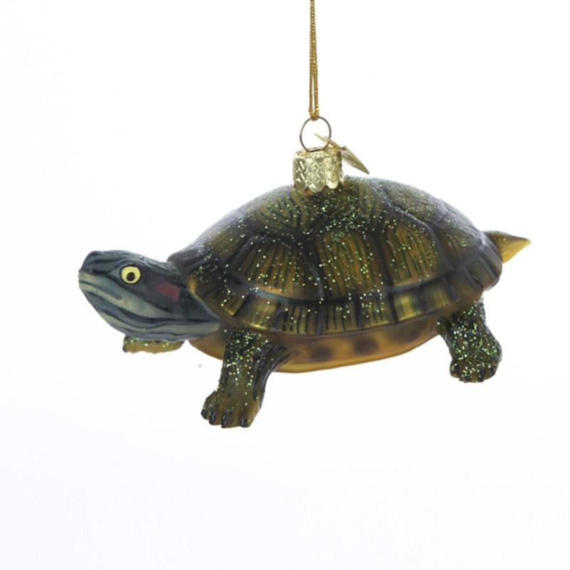 Turtle Glass Ornament - Land