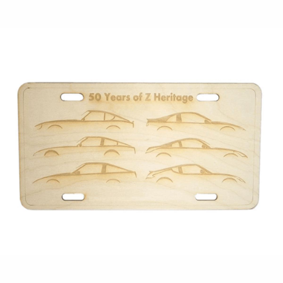 ZSPEC Nissan "Z-Car Silhouettes" License Plate, Birch, Ornamental